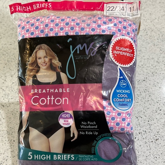 Just My Size Other - NEW IN PACKAGE  Just My Size Ladies 5 Pack Cotton Briefs, 22/24 Size - 11